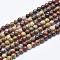 Natural Polychrome Jasper/Picasso Stone/Picasso Jasper Beads Strands, Round, 4mm, Hole: 0.8mm, about 85~90pcs/strand, 15 inch(38cm)