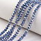 Electroplate Glass Beads Strands, Opaque Solid Color, AB Color Plated, Faceted, Rondelle, Steel Blue, 2.9~3.3x2mm, Hole: 0.8mm, about 144~150pcs/strand, 35~37cm