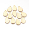 Brass Pendants, Nickel Free, Real 18K Gold Plated, teardrop, 18x12x1mm, Hole: 1mm