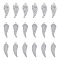 304 Stainless Steel Pendants, Wing, Stainless Steel Color, 18pcs/box