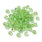Electroplate Glass Beads, Rondelle, Lime, 6x4mm, Hole: 1.4mm, 100pcs/bag