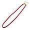 Nylon Milan Cord Necklace Making, with Brass Findings and Stainless Steel Claw Lobster Clasps, Golden, Long-Lasting Plated, Cerise, 17.91~18.31 inch(45.5~46.5cm)