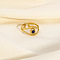 Vintage Natural Lapis Lazuli Eye Ring, Real 18K Gold Plated Stainless Steel Cuff Ring