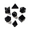 7Pcs Natural Obsidian Beads, No Hole/Undrilled, Round & Cube & Merkaba Star, Mixed Shapes, 15~22x15~22x15~21mm