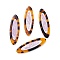 Cellulose Acetate(Resin) Pendants, Porose or No Hole, Two Tone, Oval, Mixed Color, 58x17.5x2.5mm, Hole: 1.2mm