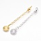 Brass Chain Extender, with Lobster Claw Clasps, Cadmium Free & Nickel Free & Lead Free, Long-Lasting Plated, Flat Round, Mixed Color, 67~75x3mm, Hole: 2.5mm, Clasps: 10x6x3mm