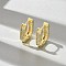 Oval Brass Micro Pave Clear Cubic Zirconia Hoop Earrings, Lead Free & Cadmium Free, Long-Lasting Plated, Real 18K Gold Plated, 15x12x3.5mm