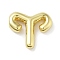 Brass Beads, Cadmium Free & Nickel Free & Lead Free, Twelve Constellations, Real 18K Gold Plated, Aries, 18.5x20.5x4.5mm, Hole: 3.5x2mm
