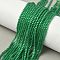 Cat Eye Beads Strands, Round, Green, 2mm, Hole: 0.7mm, about 157pcs/strand, 14.17~14.57 inch(36~37cm)