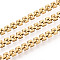 304 Stainless Steel Link Chains, Ion Plating(IP), Soldered, with Spool, Real 18K Gold Plated, 4x3x1.8mm