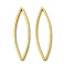 Brass Linking Rings, Cadmium Free & Nickel Free & Lead Free, Horse Eye, Raw(Unplated), 27x7.5x0.8mm, Inner Diameter: 6x24mm