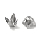 Non-Tarnish 304 Stainless Steel Bead Caps, 4--Petal, Flower, Stainless Steel Color, 9x9x6.5mm, Hole: 1.4mm
