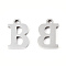 201 Stainless Steel Charms, Alphabet, Letter.B, 9x6x1mm, Hole: 1mm