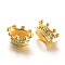 Large Hole Crown Brass Beads, Golden, 14x11x7mm, Hole: 4.5x7mm and 7x11mm