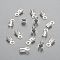 Brass Cord Ends, Silver Color Plated, 10x5x3mm, hole: 2mm, Inner Diameter: 3mm