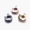 Brass Micro Pave Cubic Zirconia Enhancer Shortener Bails, Hinged Pendant Bails, with Loop, Mixed Color, 9x8x2mm, Hole: 1mm