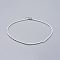 Glass Seed Beaded Necklaces, with Brass Crimp Beads and 304 Stainless Steel Lobster Claw Clasps, White, 18.3 inch(46.5cm)