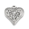 Non-Tarnish 304 Stainless Steel Pendants, Heart Charm, Stainless Steel Color, 16.5x15x3mm, Hole: 1.2mm