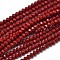 Faceted Rondelle Glass Beads Strands, Red, 4x3mm, Hole: 1mm, about 110~115pcs/strand, 39~40cm