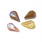 Glass Rhinestone Cabochons, Mocha Fluorescent Style,  Pointed Back, Faceted, Teardrop, Mixed Color, 13x8x4.3mm