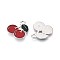 Fruit Alloy Enamel Charms, Cherry, Platinum, Red, 15x15x1.5mm, Hole: 1.5mm