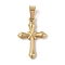 PVD Vacuum Plating 304 Stainless Steel Pendants, Cross Charm, Religion, Golden, 25x17x3mm, Hole: 6x3mm