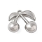 304 Stainless Steel Pendants, Cherry, Stainless Steel Color, 16x19x7mm, Hole: 1.6mm