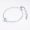 Long-Lasting Plated Adjustable Brass Slider Bracelets, Bolo Bracelets, with Synthetic Opal, for Jewish, Star of David, Platinum, 9-1/4 inch(235mm)