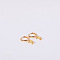 Brass Micro Pave Cubic Zirconia Hoop Earrings, Golden, Light Khaki, 20x10mm