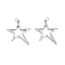 Rack Plating Brass Pendants, Long-Lasting Plated, Cadmium Free & Lead Free, with Jump Ring, Star, Platinum, 28x24x2mm, Hole: 3.5mm