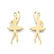 Ion Plating(IP) 201 Stainless Steel Pendant, Ballet Girl Charms, Real 18K Gold Plated, 29x14x1.5mm, Hole: 1.5mm