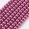 Eco-Friendly Dyed Glass Pearl Round Beads Strands, Grade A, Cotton Cord Threaded, Cerise, 4~4.5mm, Hole: 0.7~1.1mm, about 104pcs/strand, 15 inch