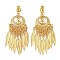 Bohemia Zinc Alloy Clip-on Earrings, Chandelier Earrings for Women, Golden, 70x24mm
