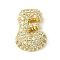 Rack Plating Brass Clear Cubic Zirconia Pendants, Cadmium Free & Lead Free, Long-Lasting Plated, Alphabet, Real 18K Gold Plated, Letter E, 16.5x12x5mm, Hole: 3x1.8mm