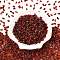 Picasso Spray Painted Glass Seed Beads, Peanut, Orange Red, 6x4x3mm, Hole: 1.2mm, about 4000pcs/pound