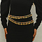 Bohemian Style Vintage Middle Eastern Iron Fringed Waist Shoulder Body Chains, Colorful, Golden, 1555mm