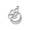 201 Stainless Steel Pendants, Leaf Charm, Laser Cut, Anti-Tarnish, Stainless Steel Color, 18x13x1mm, Hole: 1.5mm