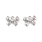 Brass Micro Pave Clear Cubic Zirconia Pendants, Cadmium Free & Nickel Free & Lead Free, Bowknot Charms, Real Platinum Plated, 5.5x7x2.5mm, Hole: 0.8mm