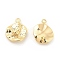 Brass Charms, Cadmium Free & Nickel Free & Lead Free, Textured, Flat Round with Conch Pattern Charm, Real 18K Gold Plated, 13.5x11x4mm, Hole: 1.4mm