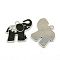 Alloy Enamel Pendants, Lead Free and Cadmium Free, Elephant, Platinum Metal Color, Black, 25x26x2mm, Hole: 3mm