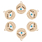 arricraft 6 Pcs Evils Eye Pendants, Real 18K Gold Plated Evil Eye Brass Charms White Polygon Dangle Charms for DIY Necklace Bracelet Jewelry Making