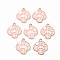 Alloy Pendants, Cadmium Free & Lead Free, with Enamel, Mushroom, Light Gold, Pink, 19x16x1.5mm, Hole: 2mm