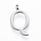 Non-Tarnish 304 Stainless Steel Pendants, Initial Letter, Letter.Q, Stainless Steel Color, 18x11x2mm, Hole: 2mm