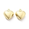 Brass Pendants, Heart Charms, Real 18K Gold Plated, 23x20.5x9.5mm, Hole: 2.5mm