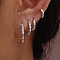4 Pcs Simple Sterling Silver Hoop Earrings, Silver, 6~14mm