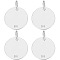 Beebeecraft 1 Box 4Pcs Flat Round Charm Sterling Silver 12mm Blank Bezel Tray Charms Cabochon Settings with Loop for Jewelry Making