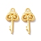Rack Plating Alloy Pendants, Cadmium Free & Lead Free & Nickle Free, Owl Key Charm, Matte Gold Color, 21x10x3mm, Hole: 1.8mm