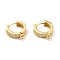 Rack Plating Brass Micro Pave Clear Cubic Zirconia Hoop Earrings Findings, with Horizontal Loops, Round, Cadmium Free & Nickel Free & Lead Free, Real 18K Gold Plated, 17x14.5x4.5mm, Hole: 1.8mm, Pin: 0.6mm