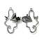 Glass Paper Plane Pendant, with Gunmetal Alloy Findings, Lead Free & Cadmium Free, Black, 33x20.5x4.5mm, Hole: 1.4mm