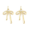 Rack Plating Brass Clear Cubic Zirconia Pendants, with Jump Ring, Long-Lasting Plated, Lead Free & Cadmium Free, Bowknot, Real 18K Gold Plated, 19x13x2.5mm, Hole: 3mm